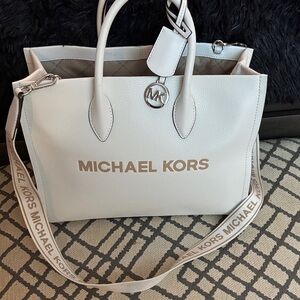 Michael Kors White  Tote with Silver Hardware only used once